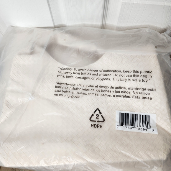 Ulta Basket Weave Woven Bag Purse Tote Cream Off White NWT - Picture 6 of 6